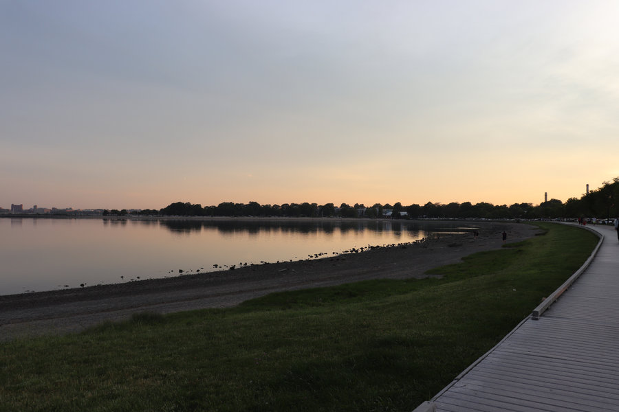 The waterfront near Boston Homestel at sunset